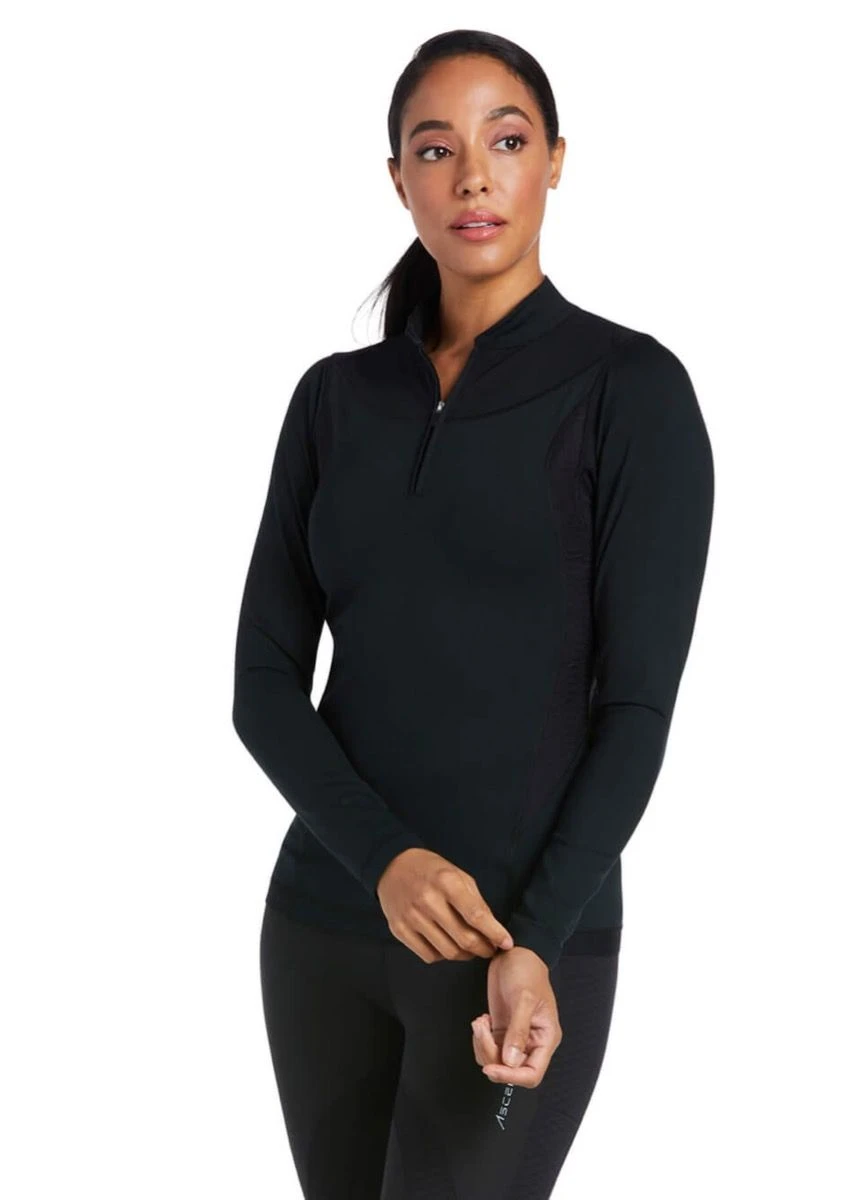Ariat Ascent 1/4 Zip Baselayer - Black 1 Ariat Ascent 1/4 Zip Baselayer - Black
