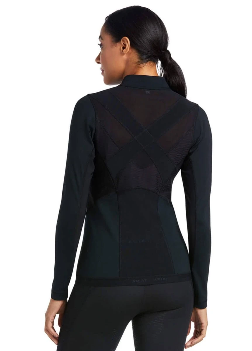 Ariat Ascent 1/4 Zip Baselayer - Black 2 Ariat Ascent 1/4 Zip Baselayer - Black - Image 2