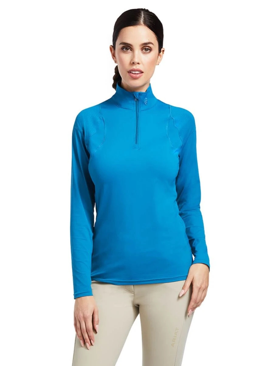 Ariat Auburn 1/4 Zip Baselayer - Saxony Blue 1 Ariat Auburn 1/4 Zip Baselayer - Saxony Blue