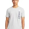 Ariat Mens Vertical Logo T-Shirt - Heather Grey