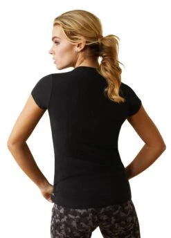 Ariat Vertical Logo T-Shirt - Black -Equisstride Style Shop ariat vertical ss black 2rdy