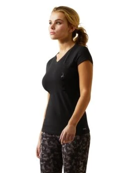 Ariat Vertical Logo T-Shirt - Black -Equisstride Style Shop ariat vertical ss black 3rdy