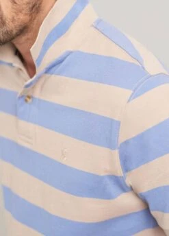 Joules Mens Filbert Classic Fit Polo - Blue Taupe Stripe -Equisstride Style Shop blues2