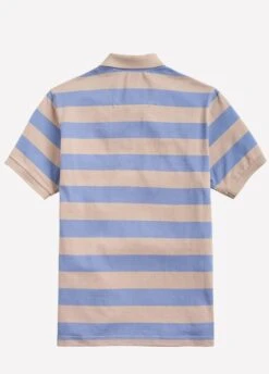 Joules Mens Filbert Classic Fit Polo - Blue Taupe Stripe -Equisstride Style Shop blues4
