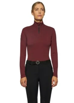 Cavalleria Toscana Turtleneck Base Layer - Burgundy -Equisstride Style Shop ctturtleburg5rdy