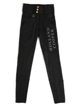 Holland Cooper Burghley Thermal Riding Leggings - Black -Equisstride Style Shop hc burghley tights black 3rdy 2
