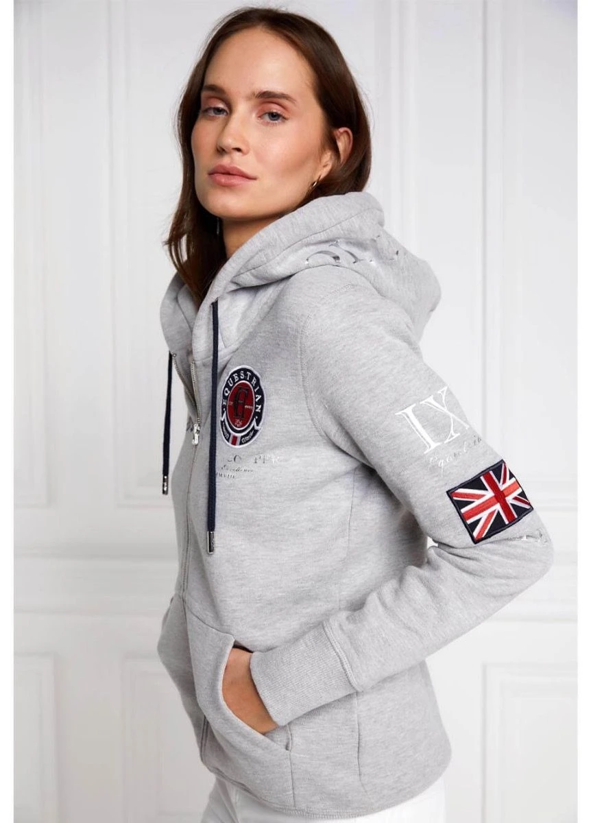 Holland Cooper Team Hoodie - Grey Marl 1 Holland Cooper Team Hoodie - Grey Marl