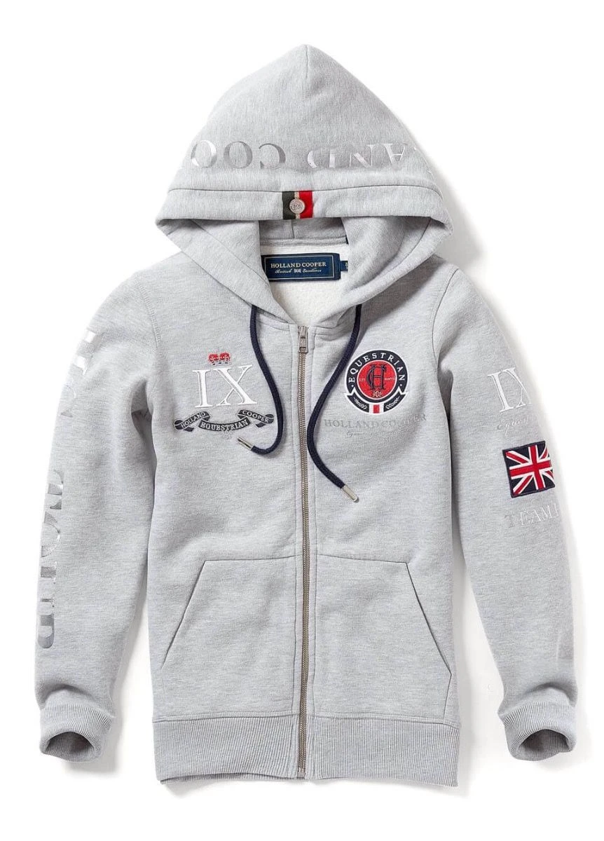 Holland Cooper Team Hoodie - Grey Marl 3 Holland Cooper Team Hoodie - Grey Marl - Image 3