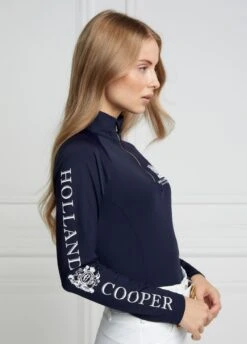 Holland Cooper Equi Base Layer - Ink Navy/Gold Zip -Equisstride Style Shop hcbaseinkgold4rdy
