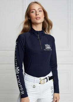 Holland Cooper Equi Base Layer - Ink Navy/Gold Zip -Equisstride Style Shop hcbaseinkgoldrdy