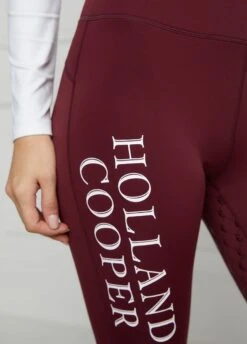 Holland Cooper Thermal Full Grip Legging - Burgundy -Equisstride Style Shop hcthermalleggingmulberry2rdy