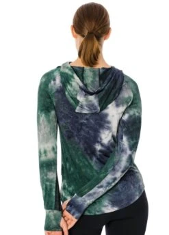 Horseware Technical Hooded Top - Green/Navy Tie Dye -Equisstride Style Shop hwhoodietiedye2rdy