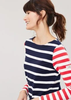 Joules Womens Harbour Jersey Top - Navy Cream Stripe -Equisstride Style Shop joules harbour navycreamstripe3