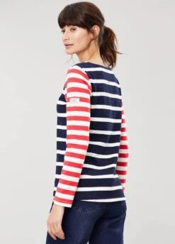 Joules Womens Harbour Jersey Top - Navy Cream Stripe -Equisstride Style Shop joules harbour navycreamstripe4