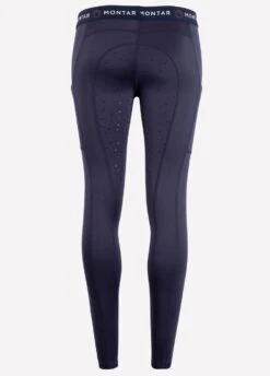 Montar Ladies Kaylee Logotape Riding Tights - Navy -Equisstride Style Shop kayleebk