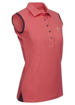 LeMieux Sleeveless Polo Shirt - Papaya -Equisstride Style Shop lemieux sless polo papaya 3rdy