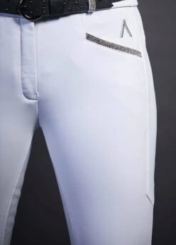 Dublin Black Ladies Linda Thermal Full Seat Breeches - White -Equisstride Style Shop linda4