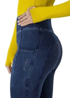 LeMieux Seamless Denim Pull On - Navy -Equisstride Style Shop lmdenimbreech3rdy