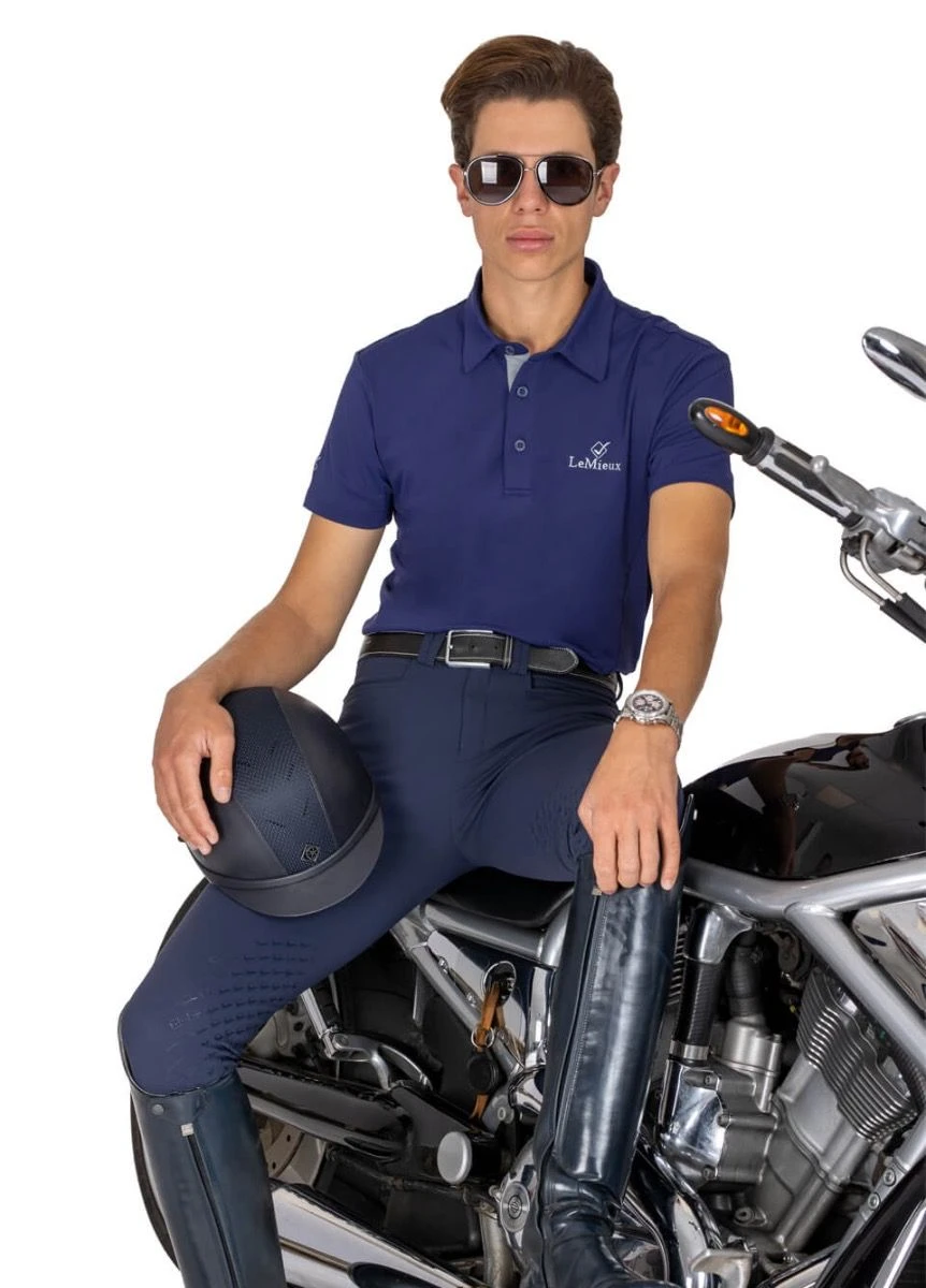 LeMieux Monsieur Mens Polo Shirt - Navy 7 LeMieux Monsieur Mens Polo Shirt - Navy - Image 7