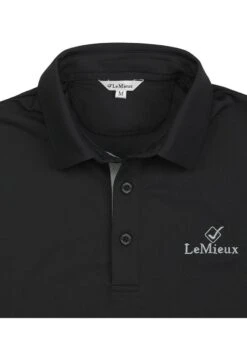 LeMieux Monsieur Mens Polo Shirt - Black -Equisstride Style Shop lmpoloblack6rdy