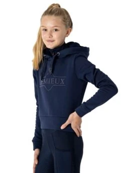 LeMieux Young Rider Cropped Hoodie - Navy -Equisstride Style Shop lmyouthhoodnavy3rdy