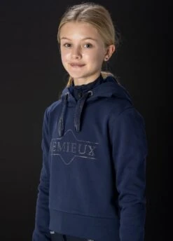 LeMieux Young Rider Cropped Hoodie - Navy -Equisstride Style Shop lmyouthhoodnavyrdy