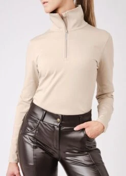 PS Of Sweden Grace Half Zip Sweater - Latte