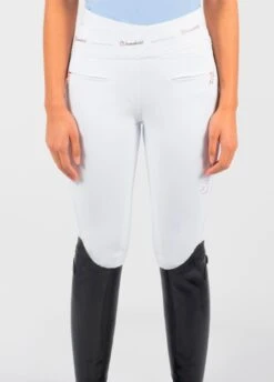 Samshield Alpha Knee Grip Breeches - White/Rose Gold -Equisstride Style Shop samshield alpha kg white rose 2rdy
