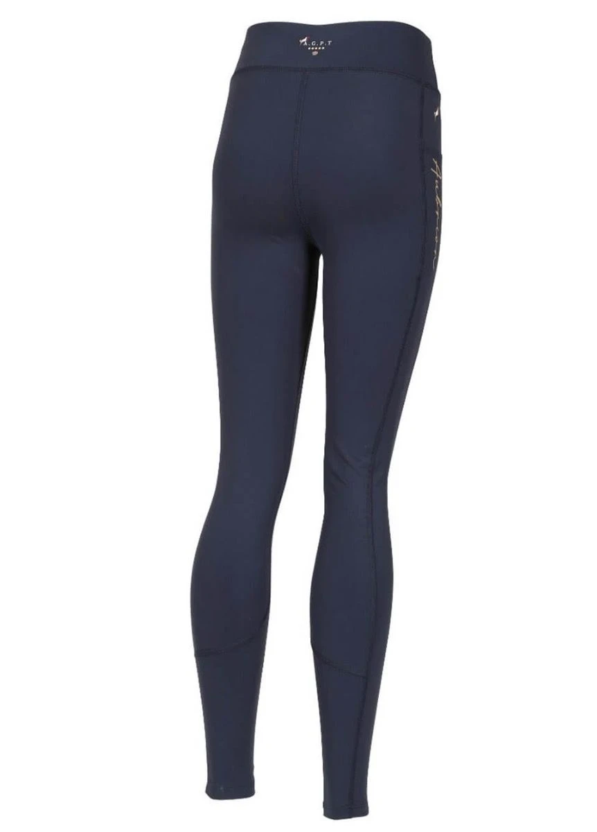 Shires Aubrion Young Rider Non-Stop Tights - Navy 2 Shires Aubrion Young Rider Non-Stop Tights - Navy - Image 2